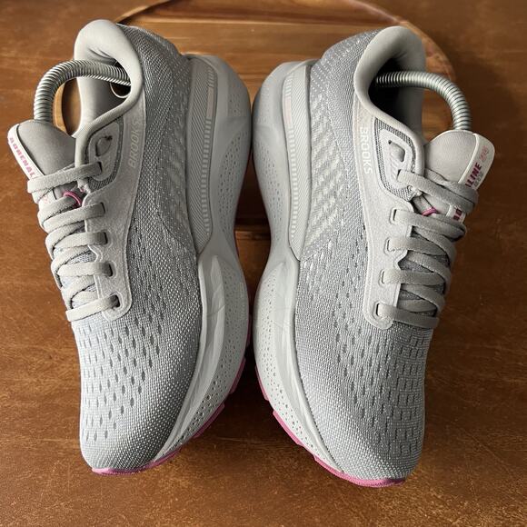 Brooks Adrenaline GTS 24 Supportive Womens 6 2E Gray Pink Shoes Sneakers - Picture 8 of 16